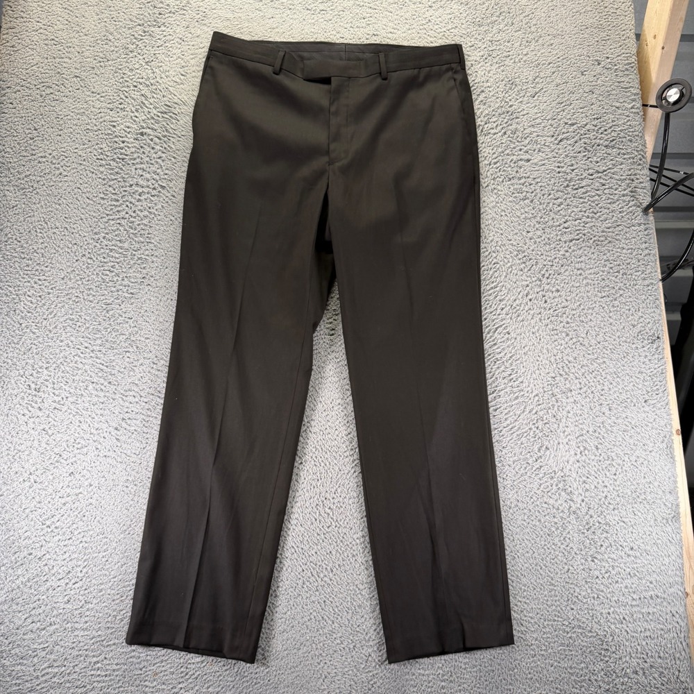 Axist Pant Mens 38x32 Brown Polyester Dress Straight Leg Business Career Stretch